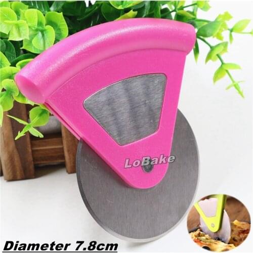 7.8cm diameter stainless steel round wheel pizza cutter dough cutters pastry knife pasta wheel for bakery tools