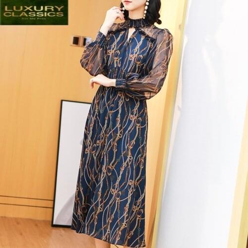 Summer Beach Dress Women Silk Mid Print Floral Print Dresses Elegant Dress Robe Femme Vestidos Evening Party Dresses 011