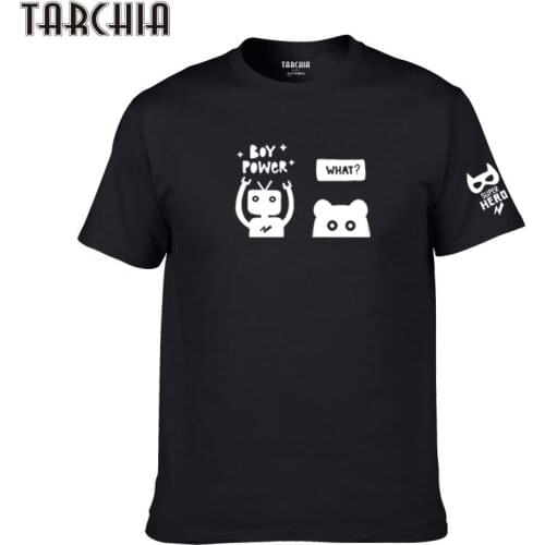 TARCHIA 2021 New Arrive Boy Power Summer Crest t-shirt Cotton Tops Tees Men Short Sleeve Boy Casual Homme Tshirt T Shirt Plus
