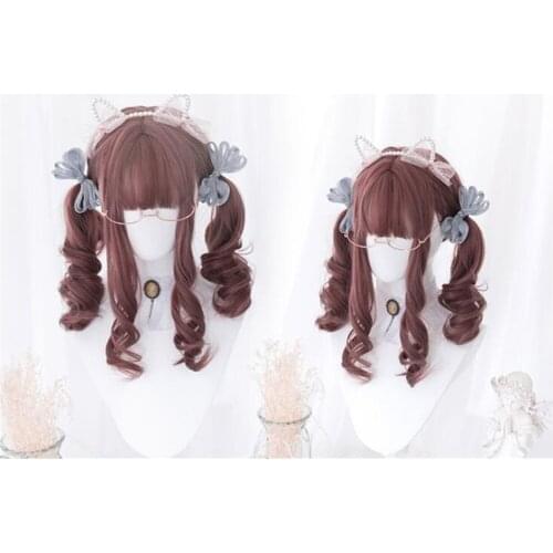 Lolita 40CM Long Mixed Pink Ombre Lady Natural Wavy Party Cosplay Wig D128