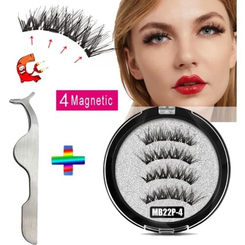 MB 4 Magnetic eyelashes with magnets Mink eyelashes natural long False eyelashes with applicator magnetic Lashe extension MB-24p