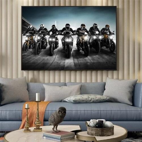 Fashion Style Locomotive Posters and Prints Print On Canvas Motorcycle Modern Wall Art Decorative Pictures For Living Room Decor