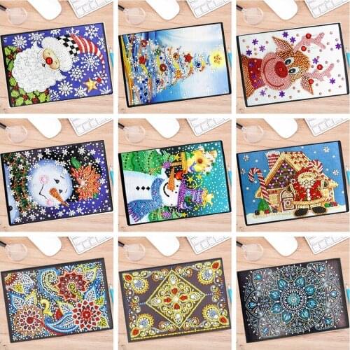 DIY Notebook Special Shaped Diamond Painting Cartoon Embroidery Cross Stitch Kits snowman pattern Journal Creative Crafts gift