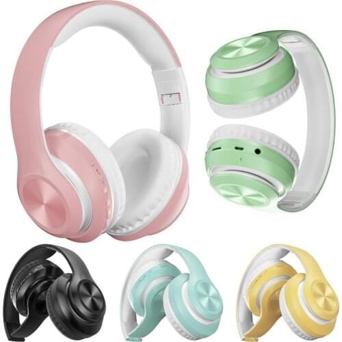 P68 Bluetooth 5.0 Foldable Rechargeable Wireless Headset HiFi Sound Headphones Stereo Foldable Sport Earphone Microphone headset