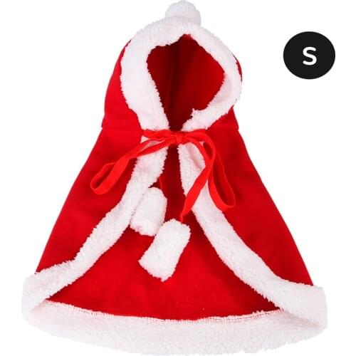 Pet Cloak Christmas Halloween Dog Cat Clothes Cloak Small Cat Cloak Hooded Santa Costume For Pug Pet Dog Cat Clothing Warm Cloth