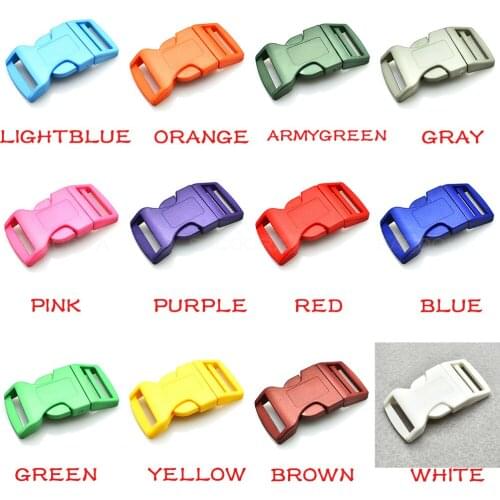120pcs 1"Plastic Colorful Contoured Side Release Buckles For Paracord Bracelet Dog Collar Harness Backpack Webbing 25.5mm