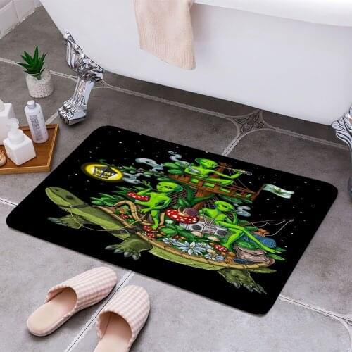 Psychedelic Aliens Stoners 3D Print Doormats Rectangle Non-Slip DoorMat Bedroom Kitchen Entrance Print Door rugs Dropshipping