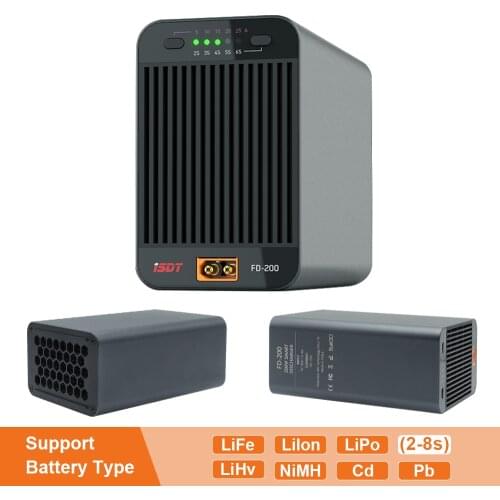 ISDT FD200 FD-200 200W Smart Control Discharger 25A Wireless APP Control Discharger Capacity 2-8S Lipo Battery Discharging