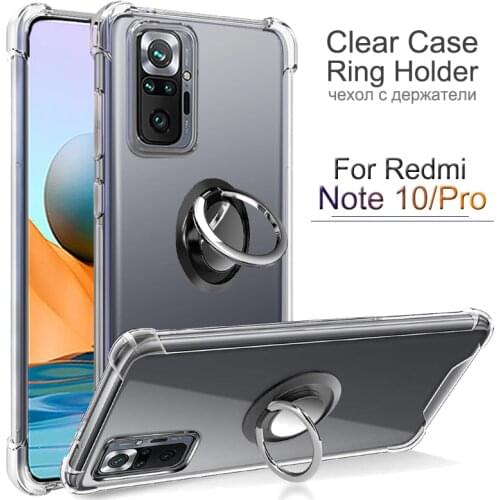Redmi note10 pro case with ring holder case clear cover xiaomi redmi note10 pro case shockproof funda redmi note 10 pro 5g 10s