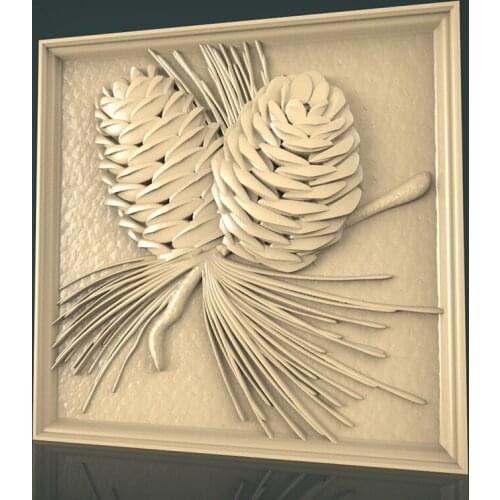 Pineal fruit Relief Decor Painting 3d STL Model for CNC Router 3D Printer Artcam Aspire