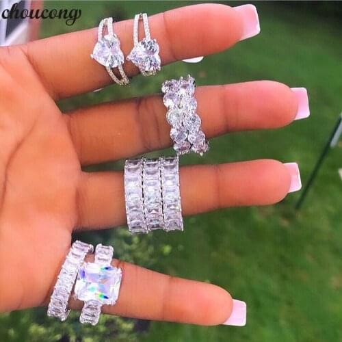 Handmade Lovers Lab Diamond cz Promise Ring 925 sterling Silver Engagement Wedding Band Rings For Women Bridal Jewelry Gift