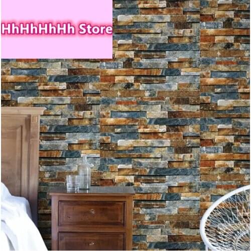 Self-Adhesive Waterproof Washable Wallpaper Imitation Brick Wall Paper Kitchen Bathroom Background Wall Decoration Sticker