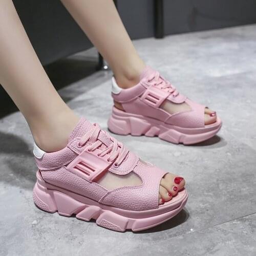 Women Sandals 2021 Summer Tenis Filla Feminino Heels Platform Wedges Sandals Breathable Mesh Sandals Women Shoes