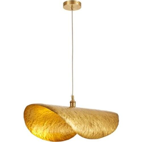 Nordic modern copper dining room chandelier living room study bar dining room hotel lotus leaf copper chandelier