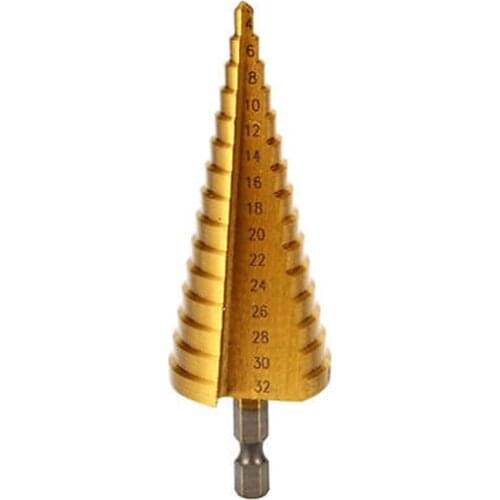 4-32 mm HSS Titanium Coated Step Drill Bit Drilling Power Tools for Metal High Speed Steel Wood Hole Cutter Step Cone Drill