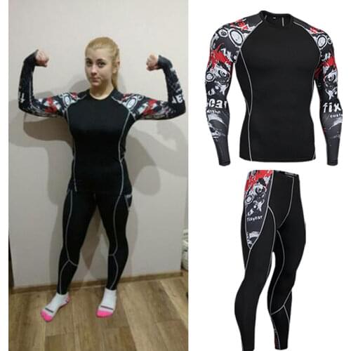 Ladies Suit Thermal Underwear Fitness Sportswear Work Out Compression Running Tights Sport Costumes For womens Tracksuits kit