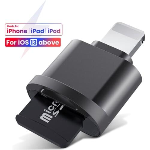 For iPhone Card Reader Micro SD TF Card Reader Adapter for iOS 13 Above System External OTG Memory Card Reader For iPhone 12