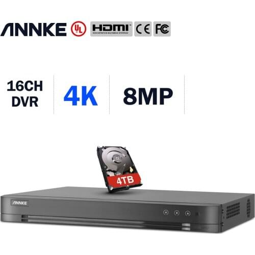 ANNKE 16CH 8MP Lite 5in1 HD TVI CVI AHD IP Security DVR Recorder H.265+ Video Recorde Email Alert Motion Detection Onvif 2.4