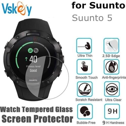 VSKEY 10PCS Tempered Glass for Suunto 5 Wrist Watch Screen Protector D36mm Anti-Scratch Protective Film