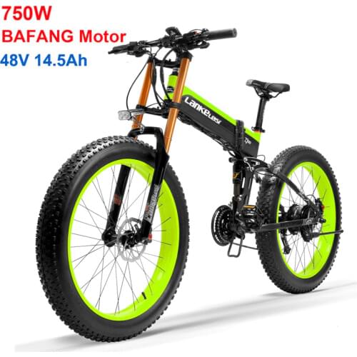 High Quality 26 Inch Folding E-bike, 750W BAFANG Motor, 48V Electric Bicycle Fat Bike, Full Suspension