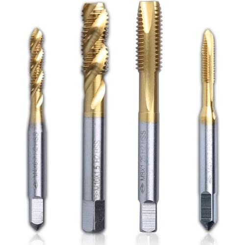 High speed steel machine taps M3 M4 M5 M6 M8 M16 with titanium plated screw tip tap tip tap