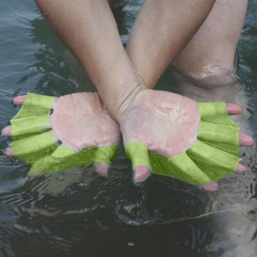 1 Pair Unisex Frog Type Silicone Girdles Swimming Hand Fins Flippers Palm Finger Webbed Gloves Paddle Water Sports