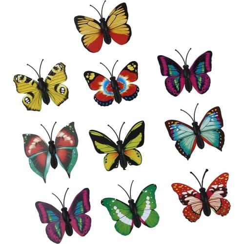 10 pcs 3D netic Butterfly Fridge Home Room Wall Decor Decorative Sticker DIY