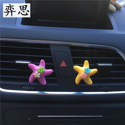 Colorful plastic starfish Automobile styling Perfume clip Exquisite lady car air conditioning decoration Perfume Car perfume