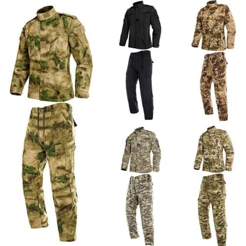 2PCs Man Military Uniform Jungle German Camouflage Combat Airsoft Tactical Jacket Pants Clothing Set ACU CP Army Suit Wholesale