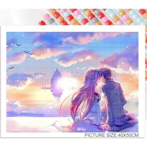 Diamond Painting Cartoon Anime Yuuki Asuna Square Diamond Round Diamond Decoration Customizable Wall Art Decoration Frameless