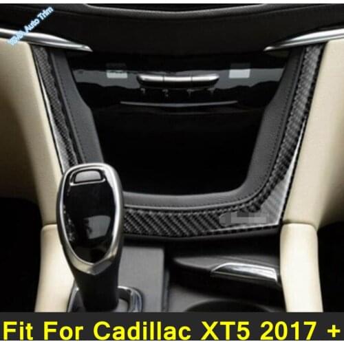 Lapetus Auto Styling Central Control Instrument Decoration Cover Trim Fit For Cadillac XT5 2017 - 2021 / Carbon Fiber Style