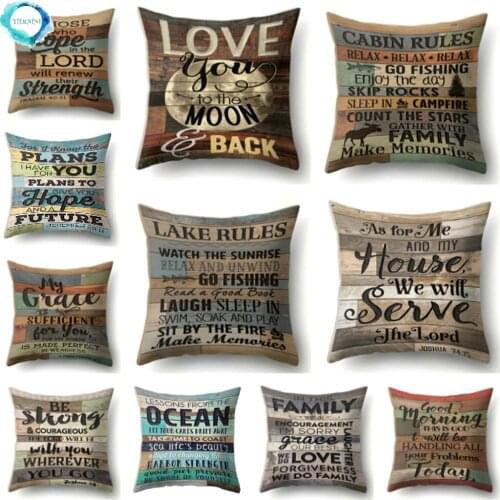 Nordic Style Simple Letters Lattice Print Pillow Case Home Decor Cushion Cover Polyester Throw Pillowcase Pillow Cover 45X45CM