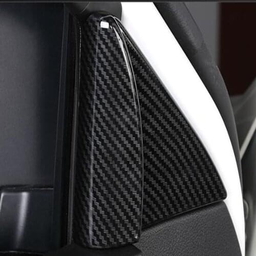 For Nissan Navara NP300 2017 2018 2019 Carbon Fibre Front Window A Pillar Cover Trim Decorative Frame Accessories Car Styling