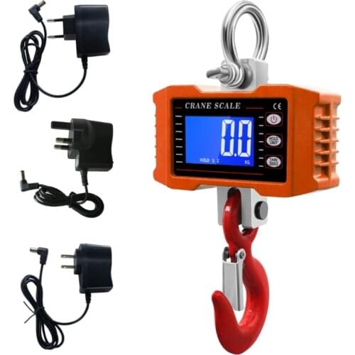 500kg/1000kg 1000Lbs/2000lbs Crane Scale Electronic Industrial Scale Digital Hanging Hook Farm Hunting Fishing Outdoor