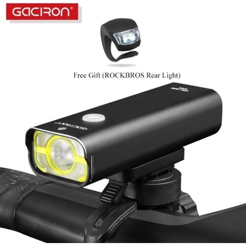 GACIRON Bicycle Front Light 800Lumen USB Rechargeable Waterproof Cycling Flashlight 5 modes High Temperature Protection LED Lamp