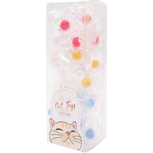 3PCS Cat Toys Mylar Crinkle Ball For Cat Kitten Interactive Sound Ring Paper Playing Balls Funny Pet Cat Products