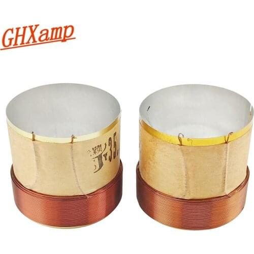 GHXAMP 8Ohm 35.5 Core Bass Speaker Voice Coil White Aluminum Woofer Coil 4-Layers ASV Round Wire Repair Loudspeaker Parts 2pcs
