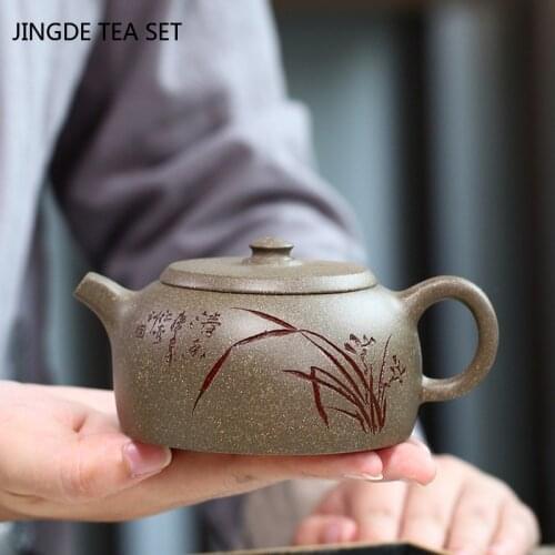 Chinese Yixing Filter Tea Pots Raw Ore Purple Clay Teapot Handmade Home Kettle Customized Tea Ceremony Supplies Gifts 240ml