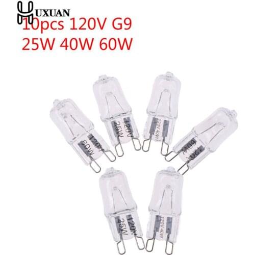10PCS 120V 25W 40W 60W Oven Light Bulb G9 High Temperature Bulb Steamer Light G9 Oven Lighting Bulb
