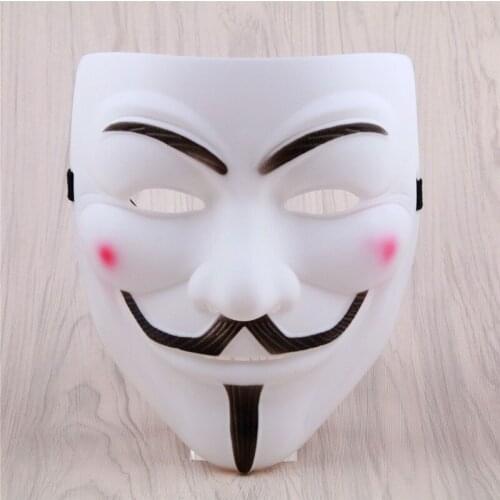 1pcs V for Vendetta Mask Halloween Masquerade Scary Party Supplies Cosplay Costume Accessory Props Anonymous Movie Guy Fawkes