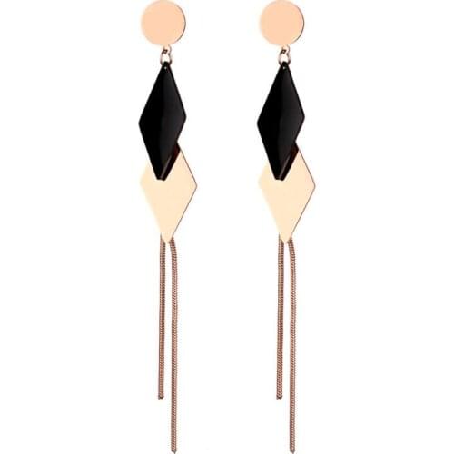 316L Stainless Steel Fashion Fine High-end Jewelry Geometry Elegant Tassel Drop Earrings For Women Piercing oorbellen Brincos