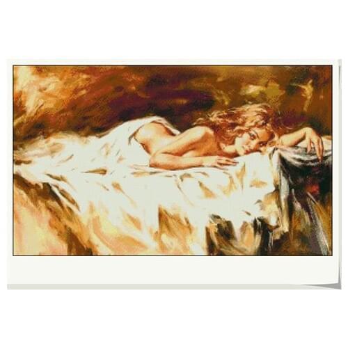 Cross Stitch Kits sleeping Beauty Crafts People Art Needlework 14CT Unprinted Embroidered Handmade Wall Home Decor