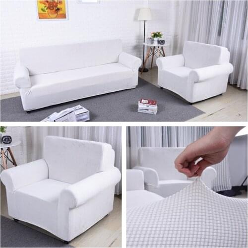 Polar Fleece Sofa Covers for Living Room Armchair Sectional Couch Covers Elastic Stretch Slipcovers Sofa Tight Wrap Home Decor