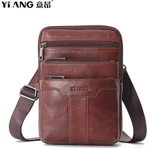 High Quality Original Leather Male Casual Shoulder Messenger bag Cowhide Fashion Cross-body Bag 8" Pad Tote Mochila Satchel bag