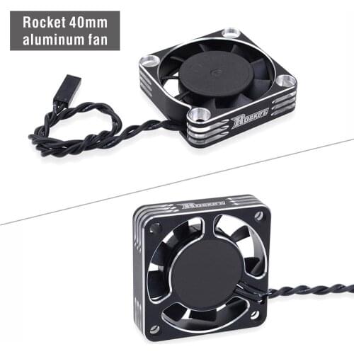 Rocket Cooling 40mm Aluminum Fan Rotates at 16000RMP 8.5V with 40 Carbon Cover for 1/10 1/8 RC Car 3650 3660 4068 Motor ESC