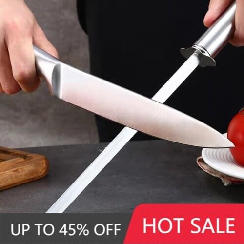 12 Inch Knife Sharpening Rod Stainless Steel Kitchen Household Knife Sharpening Tool Durable Stainless Steel Knife Sharpener