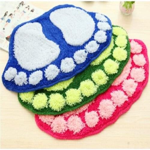 UBRUSH New carpet foot shape plastic anty-slip in kitchen and bathroom five color Striped For Home 40*60 cm Carpet