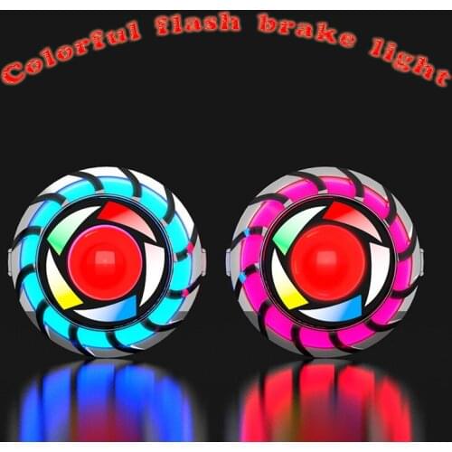 Universal Motorcycle Headlight Tail Brake Rear Lights LED Motorbike Accessories Colorful flash brake light Brake Lamp