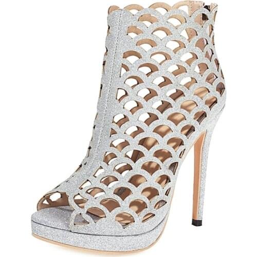 Sandalias Mujer 2021 Summer Gladiator Sandals Sexy High Heels Platform Party Night Show Shoes for Women Plus Size 30-52 21-1