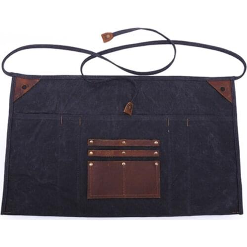 Hard Waxed Canvas Waist Apron Florist Gardener Painter Artist Carpenter Maintenance Craft Plumber Heavy Duty Labor Work Wear K89